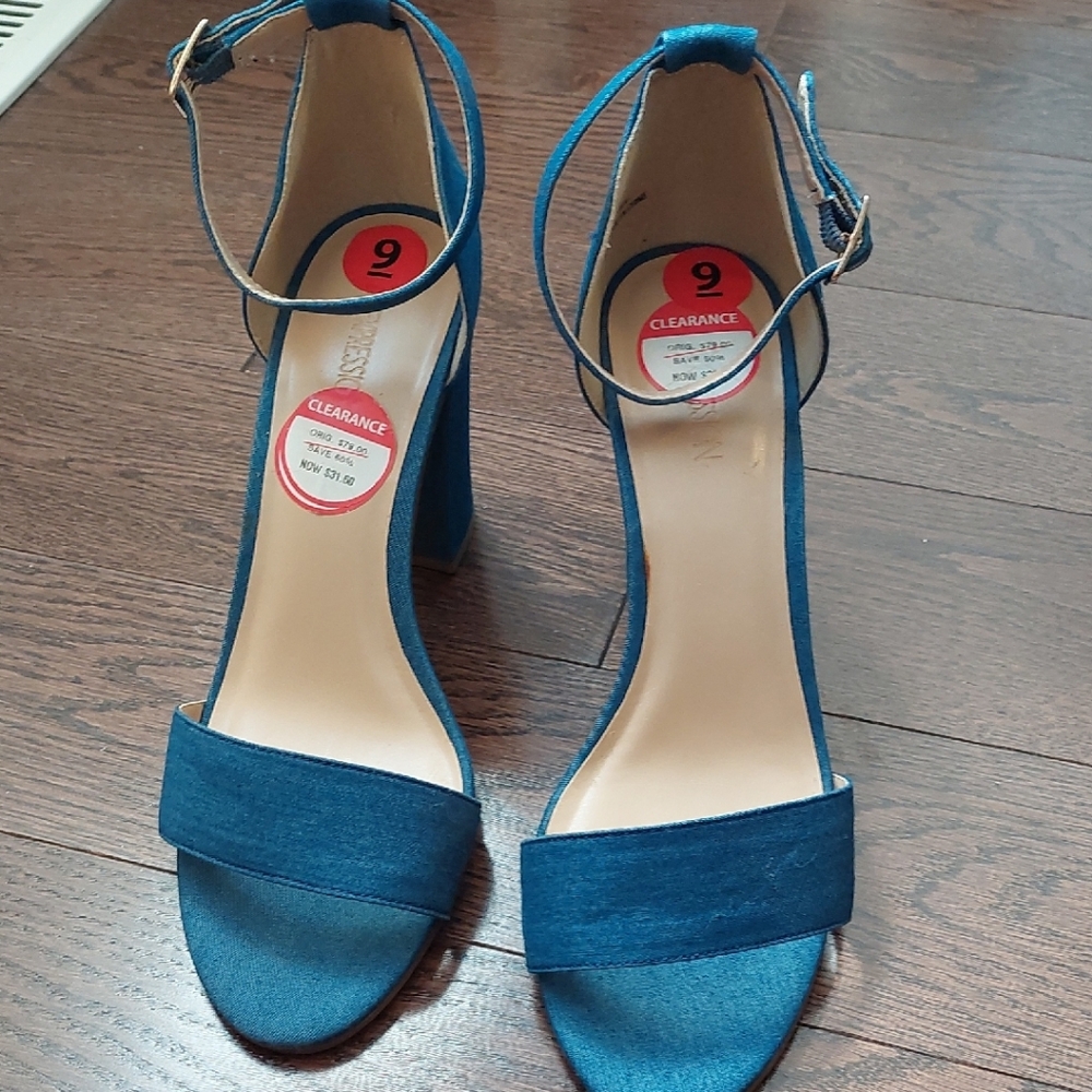 Elegant Blue Ankle Strap Heels